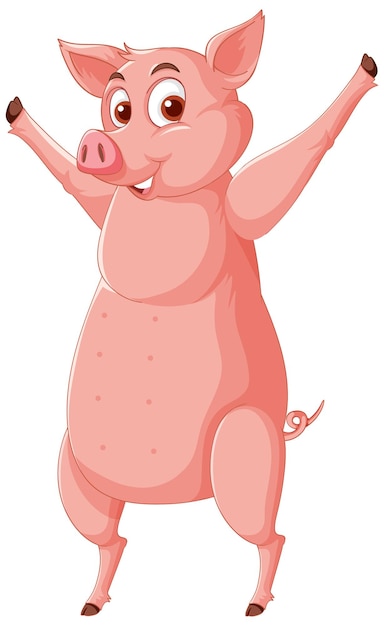 Бесплатное векторное изображение Свинья стоит на двух ногах