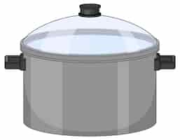 無料ベクター 白い背景の上の蓋付き鍋
