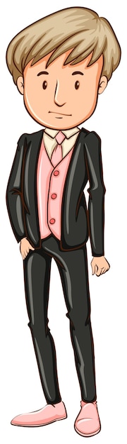 Бесплатное векторное изображение Простой набросок мужчины в официальном костюме