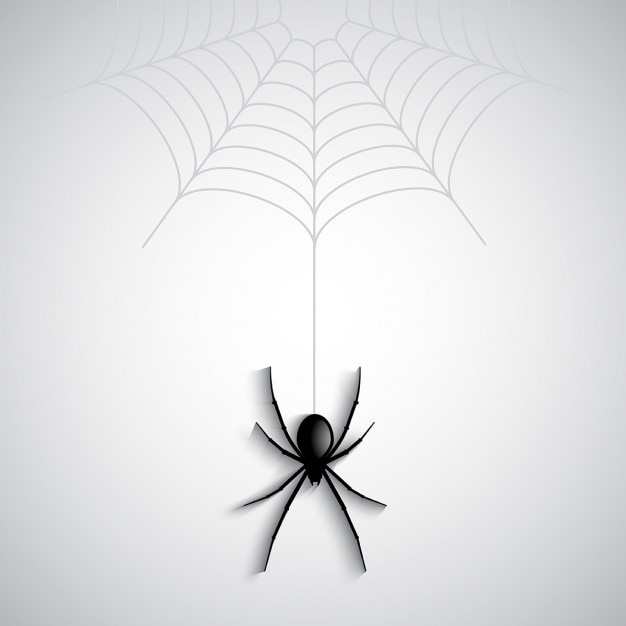 Бесплатное векторное изображение Хэллоуин фон с паука свисающей с паутиной