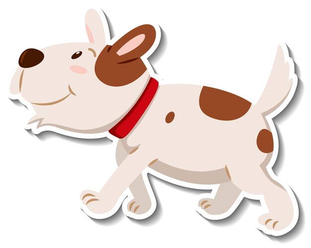 Бесплатное векторное изображение Шаблон стикера мультяшного персонажа собаки