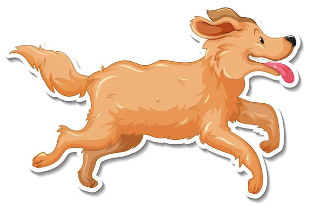 Бесплатное векторное изображение Шаблон стикера мультяшного персонажа собаки