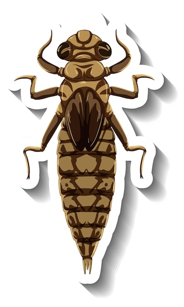 Шаблон стикера с изолированным насекомым-комаром