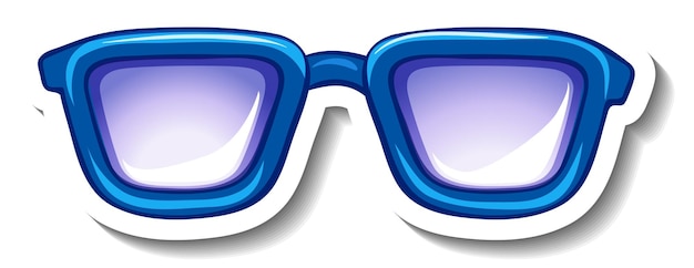 무료 벡터 파란색 안경 스티커 템플릿