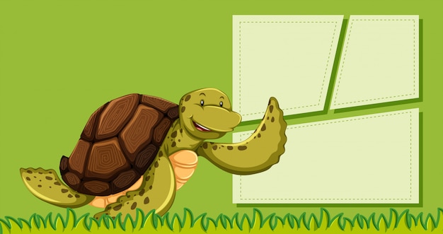 Бесплатное векторное изображение Черепаха на зеленой ноте