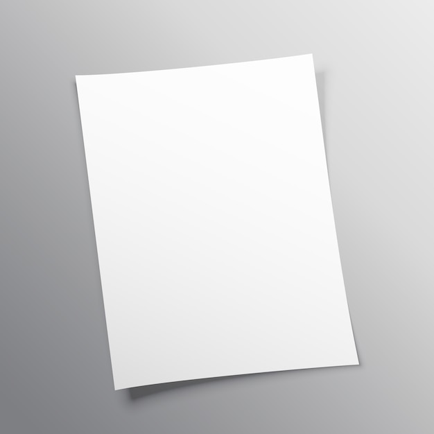 чистый лист бумаги макет векторный дизайн