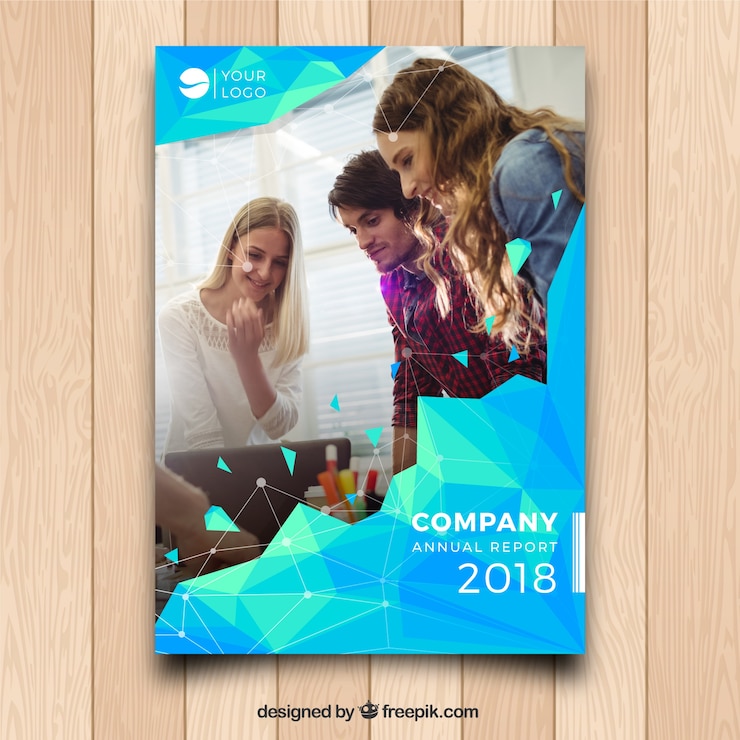 मुफ़्त वेक्टर a5 business cover template with image