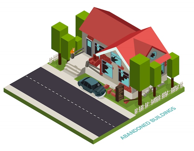 Abandoned Buildings Isometric 