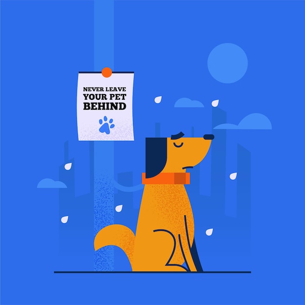 Free vector abandoned dog concept