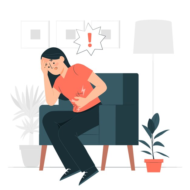 Abdominal pain concept illustration