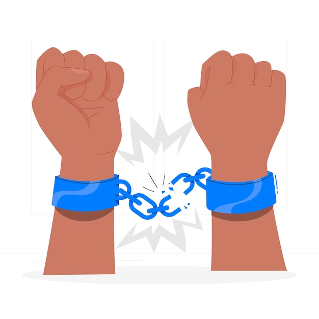 Бесплатное векторное изображение Иллюстрация концепции отмены рабства