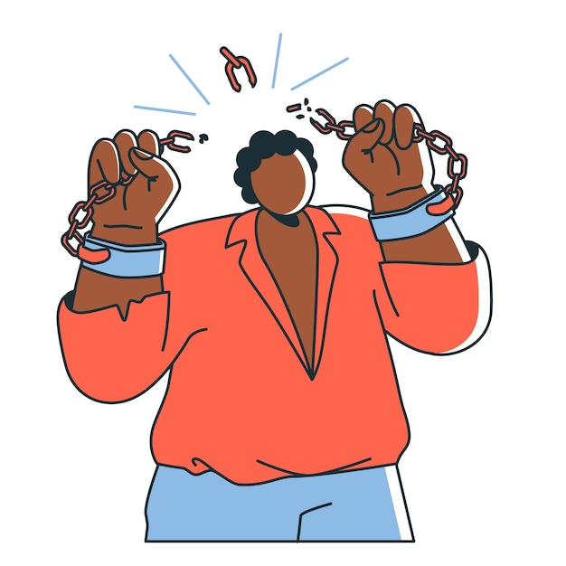 Free vector abolition of slavery concept illustration