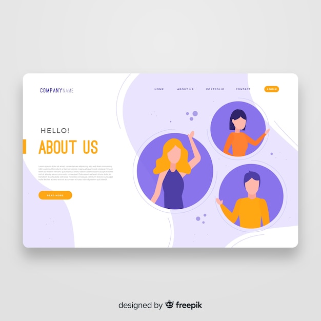 About us landing page template 