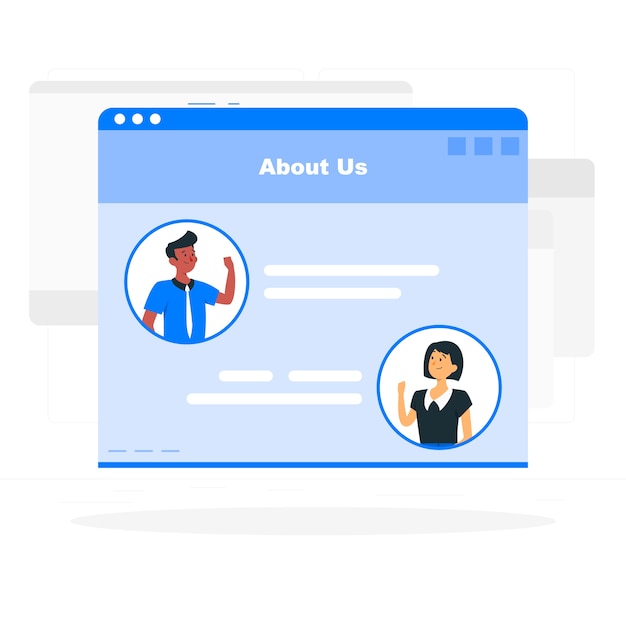 無料ベクター 私たちについてページの概念図