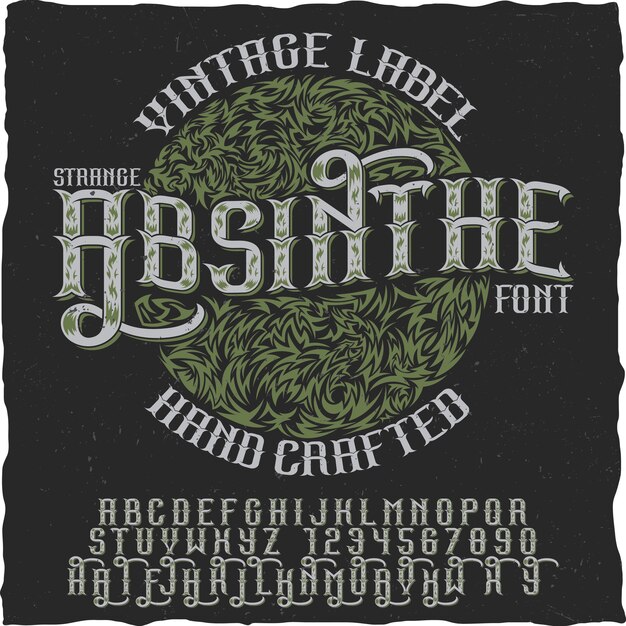 Absinthe 손으로 만든 포스터는 모든 빈티지 스타일의 알코올 라벨에 사용됩니다.