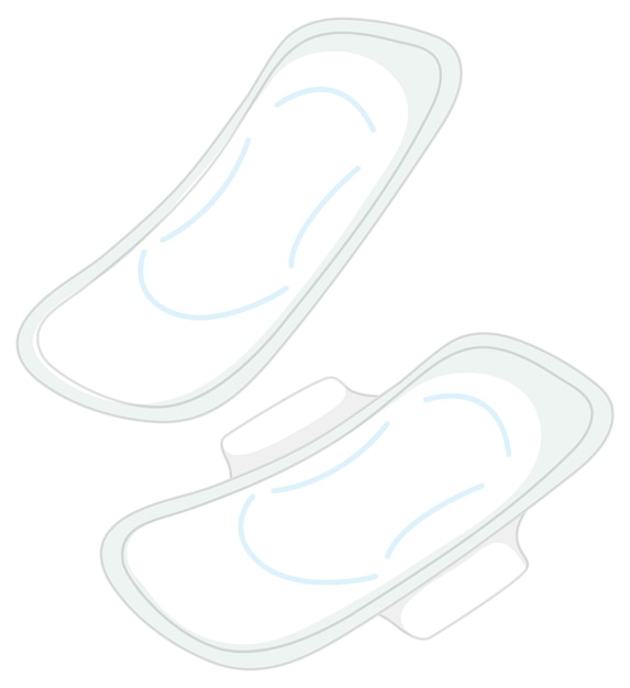 Бесплатное векторное изображение Впитывающая гигиеническая прокладка для женщин