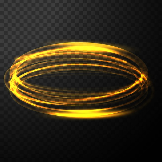 Abstrac glowing transparent golden light effect with circle wave