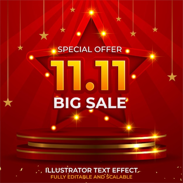 Abstract 11.11 sale banner with singles day for special offers