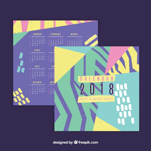 Abstract 2018 calendar 