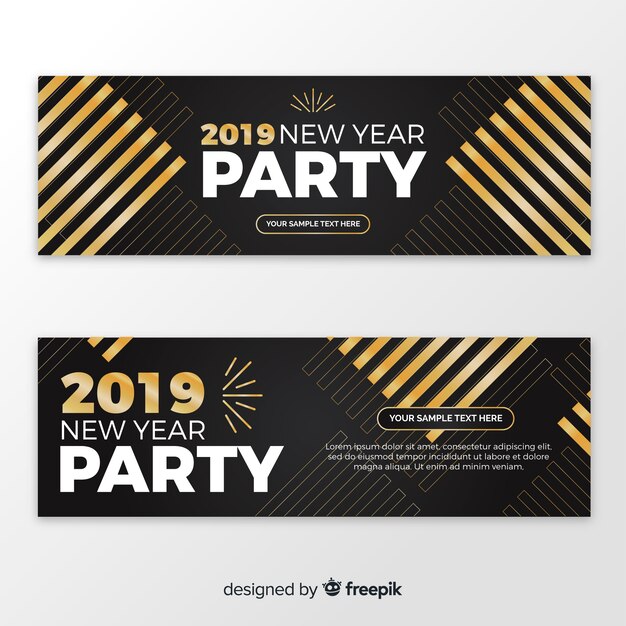 Abstract 2019 new year party banners