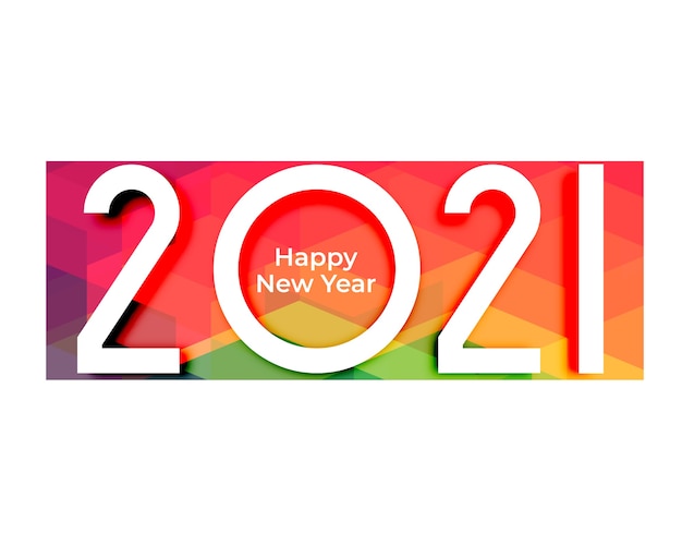 Free vector abstract 2021 happy new year colors background