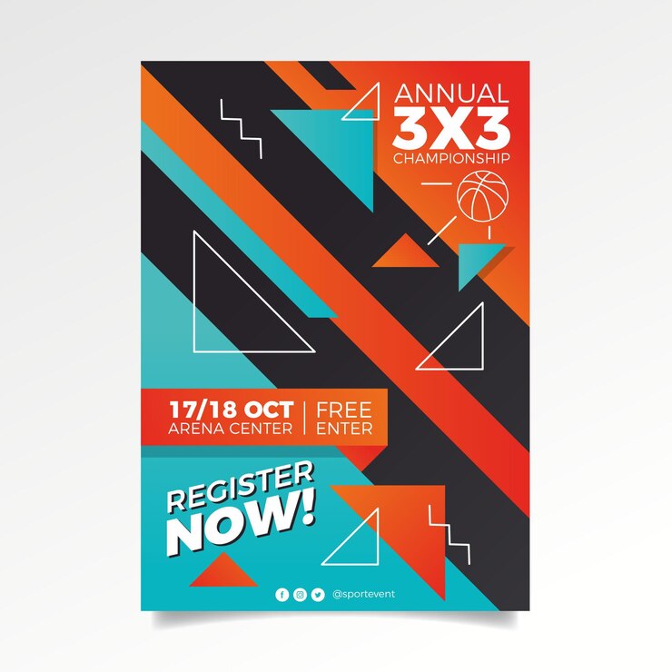 Free Vector abstract 2021 sporting event poster template
