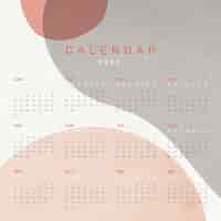 Free vector abstract 2022 monthly calendar template, aesthetic vector set