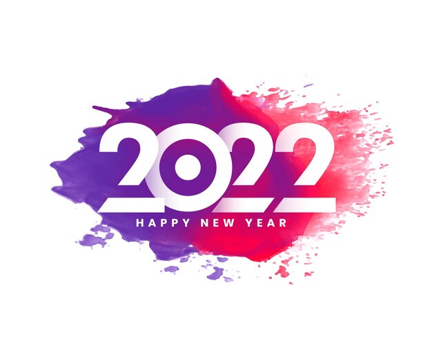 Abstract 2022 new year watercolor background