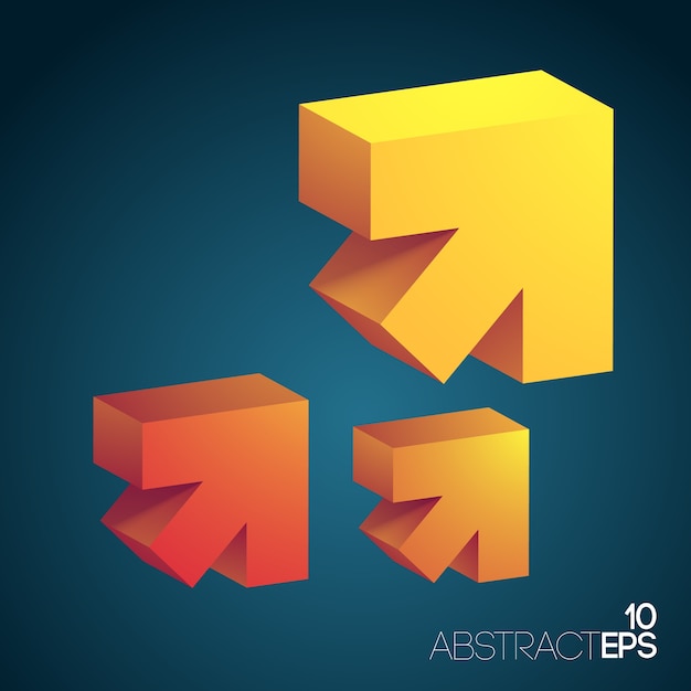 Abstract 3d arrow set