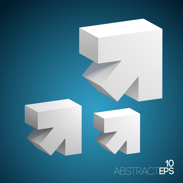 Free Vector abstract 3d arrow set