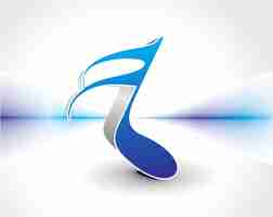 Free vector abstract 3d blue color music notes vector illustrationxdxa