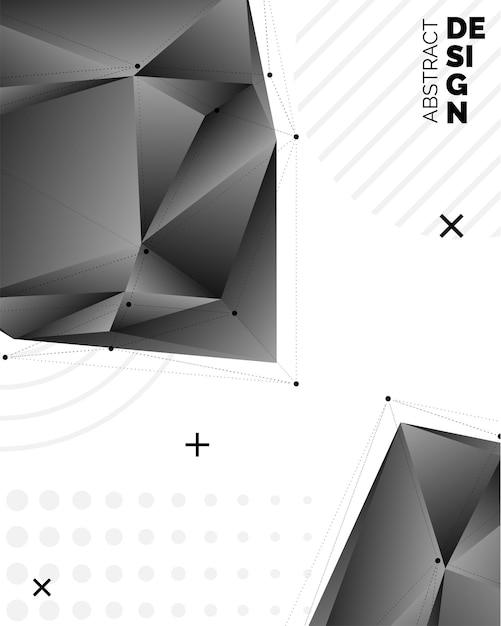無料ベクター 抽象的な 3 d 混沌とした低ポリ形状 空のスペースで多角形のピラミッドを飛んでいます ボケ効果を持つ未来的な背景 ポスター デザイン