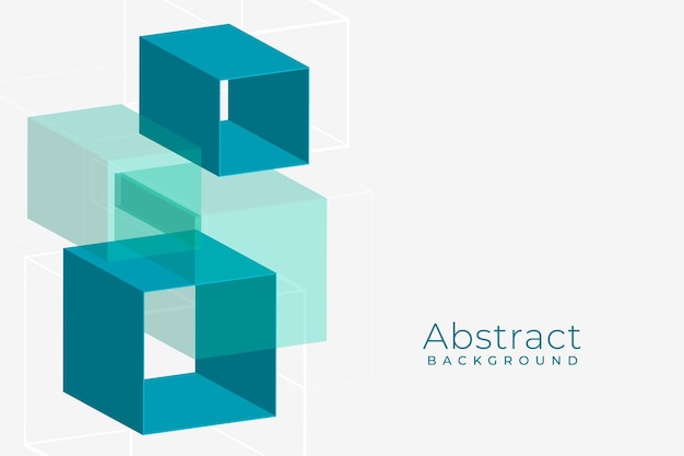 Free vector abstract 3d cuboid box geometric background