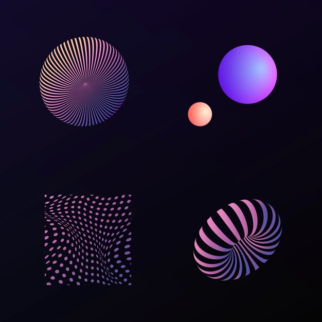Abstract 3D design elements collection