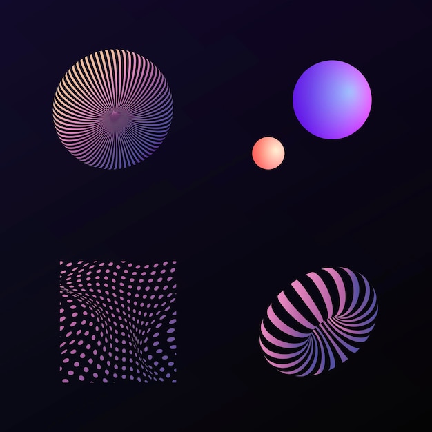 Abstract 3D design elements collection