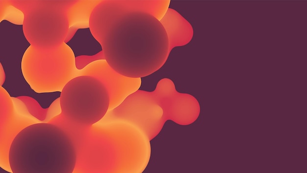 다채로운 공 추상 3d 유체 metaball 모양입니다. 그라디언트 색상의 Synthwave 액체 파스텔 유기 방울.