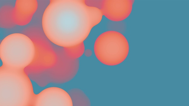 Free vector abstract 3d fluid metaball shape with colorful balls synthwave liquid pastel organic droplets with gradient color