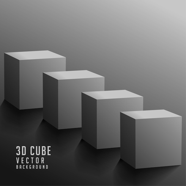 無料ベクター 抽象的な 3 d 幾何学的な直方体ソリッド ボックスの背景