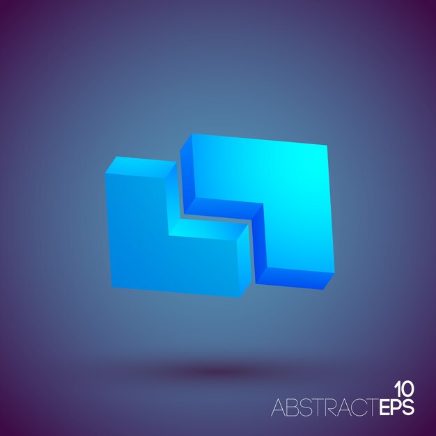 Abstract 3d geometric shapes set