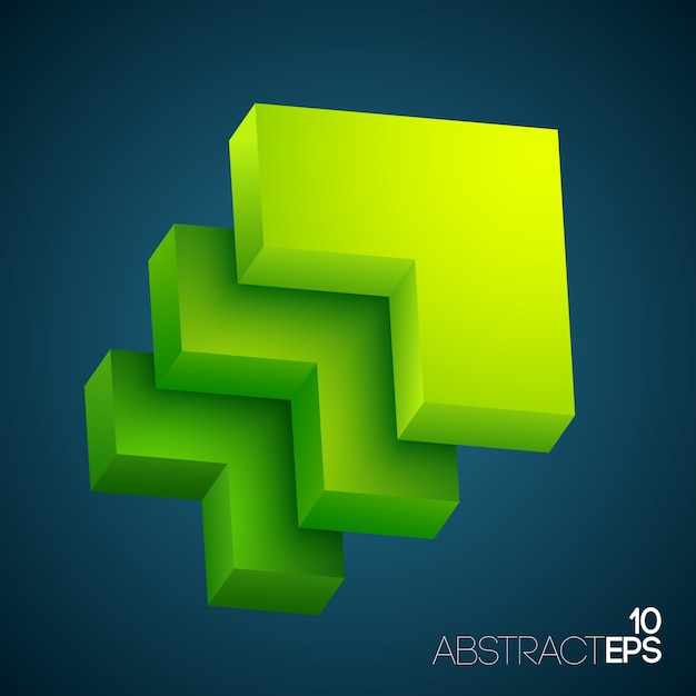 Free vector abstract 3d geometric shapes