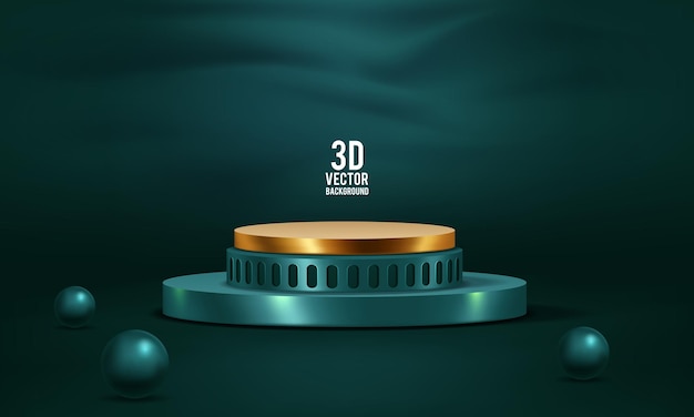 Free vector abstract 3d green cylinder pedestal