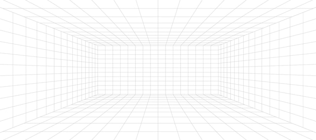 Free vector abstract 3d grid room structure wireframe template design