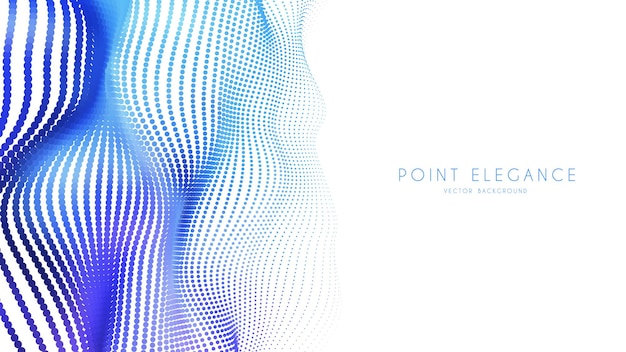 Free vector abstract 3d particle blue wave mesh in cyber technology style. abstract business backdrop.
