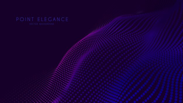 abstract 3d particle violet wave mesh in cyber technology style abstract business backdrop