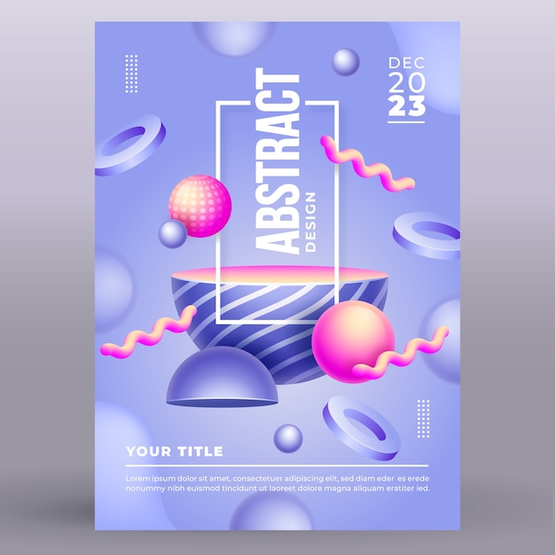 Free vector abstract 3d poster template