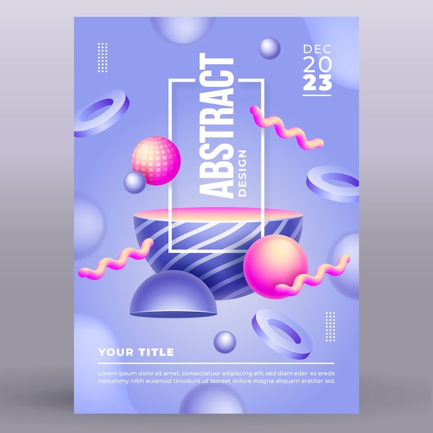 Abstract 3d poster template