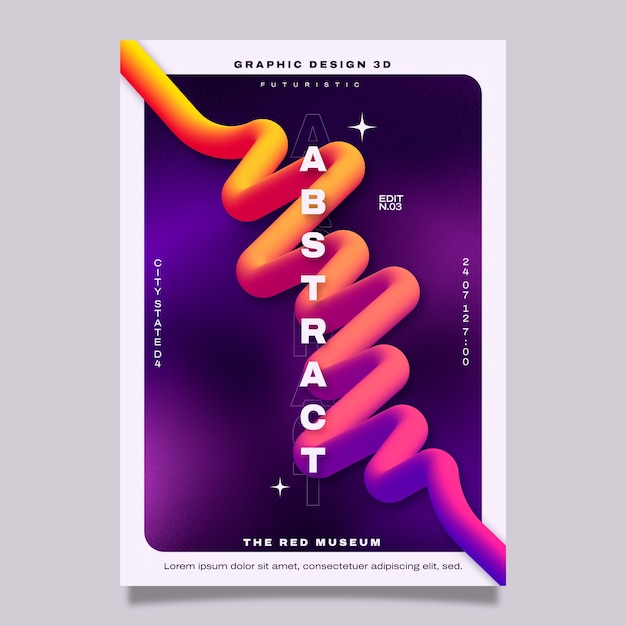 Free vector abstract 3d poster template