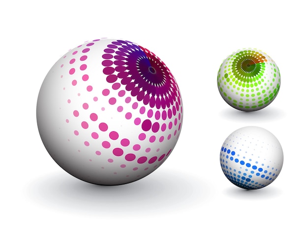 Free vector abstract 3d sphere with pattern sphere design