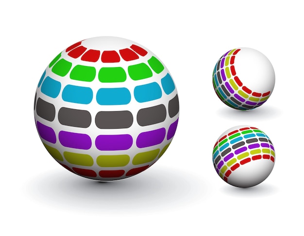 Abstract 3d sphere with pattern sphere design.