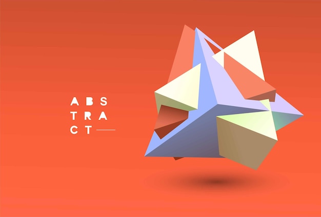 幾何学的​な​背景​の​抽象的​な​3​d​ベクトル​。 3​d​コンセプト​イラスト​。